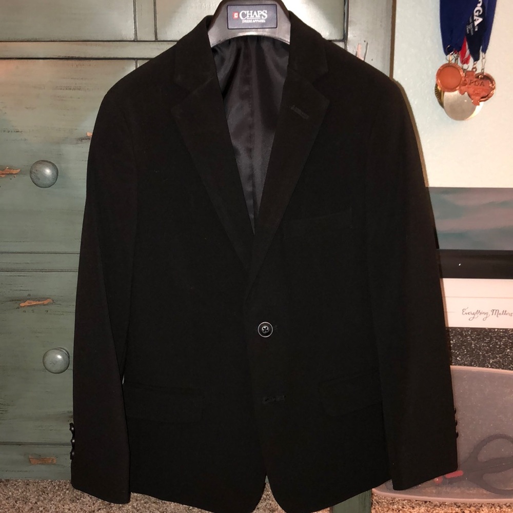 Boys Chaps Size 8 Black Suit Jacket